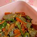 よしよしのキッチン☆'s cooksnap of when they made アク抜き不要こんにゃくピーマンのごま炒め.