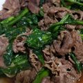 ゆきちん121212's cooksnap of when they made 春菊と牛肉のガーリックバター醤油炒め.