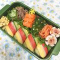 Kotomama☆'s cooksnap of when they made カニカマで手綱寿司♪ストライプ寿司？.