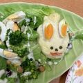 カルボラーナ's cooksnap of when they made マッシュポテトうさぎのイースターサラダ.