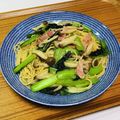 Asato★'s cooksnap of when they made 小松菜とベーコンのバター醤油パスタ.
