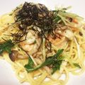 hiyo☆☆'s cooksnap of when they made プリプリ海老の水菜としめじの和風パスタ♪.