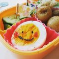 MaoNonoo's cooksnap of when they made ゆで卵deニコニコ♪スマイルキャラ弁.