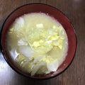 猪木の単身赴任メシ's cooksnap of when they made 絶品！白菜と豆腐の卵とじスープ♪.