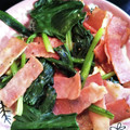 ぽちゃすけ's cooksnap of when they made ほうれん草とベーコンの炒め物　簡単朝食.