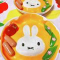 S＊mama♡'s cooksnap of when they made 【簡単】キャラ弁 ミッフィー 薄焼き卵.