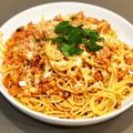 yahikko's cooksnap of when they made タコのラグーのスパゲティ.