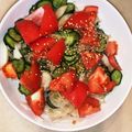 クックTE5B4I☆'s cooksnap of when they made 新玉ねぎときゅうりとトマトの辛旨サラダ.