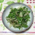 おはなすき's cooksnap of when they made あと一品に☆絹さやと新玉ねぎの塩昆布炒め.