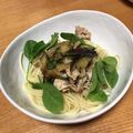 nmmnsora's cooksnap of when they made 五右衛門風　豚しゃぶスパゲティ.