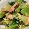 ☆ごはんできた☆'s cooksnap of when they made チンゲン菜とベーコンの中華たまご炒め.