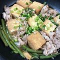 伊達こまち's cooksnap of when they made 三度豆・絹厚揚げ・豚バラ肉の煮物.