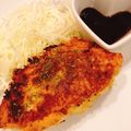 お砂糖▸◂'s cooksnap of when they made 揚げないヘルシー☆鶏胸肉のチーズカツ.