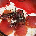 meginjp's cooksnap of when they made 簡単✨安い刺身が漬けるだけ鮪漬け丼✨.