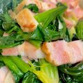 やよい・M's cooksnap of when they made 絶品☆ほうれん草とベーコンの炒めもの.