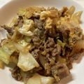 みえ37's cooksnap of when they made すき焼きみたいな牛キャベ卵とじ.