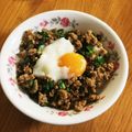 カステヘルミ's cooksnap of when they made スピードメニュー♪ ニラ玉そぼろ丼.