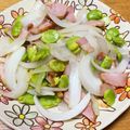ごきげんYOYO♪'s cooksnap of when they made 空豆と玉葱のベーコン炒め.