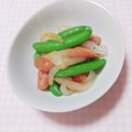 まあまま☆0403's cooksnap of when they made スナップエンドウとウィンナーの塩炒め.