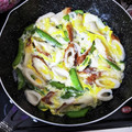 ブ〜ちゃん's cooksnap of when they made スナップエンドウと油揚げの卵とじ.