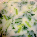 ポムポムポヨコ's cooksnap of when they made 簡単小松菜とﾍﾞｰｺﾝのｽｰﾌﾟ.
