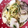 あたむ❤189's cooksnap of when they made 牛肉とカブの葉のオイスターソース炒め.