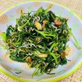 あめにゃん's cooksnap of when they made ラディッシュの葉とナッツとじゃこの炒め物.