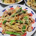 ドラエミ's cooksnap of when they made ベーコンとほうれん草の豆乳クリームパスタ.