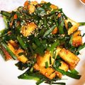 さくらちぃちゃん's cooksnap of when they made ご飯が進む、絹揚げとニラのピリ辛炒め。.