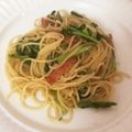 チェリチョコ's cooksnap of when they made ルッコラとベーコンのオイルパスタ.