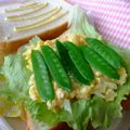 ななぐくん's cooksnap of when they made 絹さやと新たまねぎエッグのサンドイッチ.