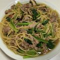 ぴよりん921po's cooksnap of when they made 牛肉とほうれん草パスタ レモンバター醤油.