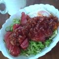 待宵草's cooksnap of when they made 手軽に朝食♪ソースが決め手！目玉焼き丼♪.