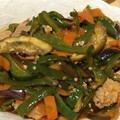 愛とココ's cooksnap of when they made 豚肉とピーマンと茄子の中華風黒酢炒め.