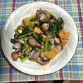 chi−ちゃん's cooksnap of when they made アサリと厚揚げと小松菜の煮物.