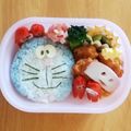 クッキングかぁ♡'s cooksnap of when they made 宝島　ドラえもん＆ミニドラ　キャラ弁.