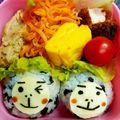 たにたーに's cooksnap of when they made 彩りごはんdeゴリラ君おにぎり！キャラ弁.