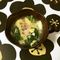 puniＫ's cooksnap of when they made ほうれん草とベーコンと卵のスープ.