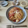 さらまんマルシェ's cooksnap of when they made ★簡単★ベーコンとトマト缶のパスタ.