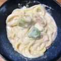 Amy101's cooksnap of when they made ほうれんそうとツナのクリームパスタ.