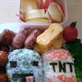 まなpin's cooksnap of when they made マイクラ　キャラ弁当　まいぜんシスターズ.