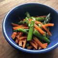 栗丸うさぎ's cooksnap of when they made ＊アスパラとにんじんのごま和え＊.