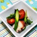 mikemino's cooksnap of when they made 【家つま】焼きアスパラとタコの辛子醤油♪.