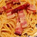 ボン７☆'s cooksnap of when they made ワンパンで作る　ベーコンのペペロンチーノ.