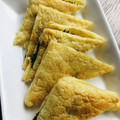 優木星's cooksnap of when they made 油揚げのチーズ、大葉、海苔のはさみ焼き.