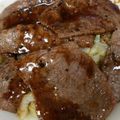 まあchan♡'s cooksnap of when they made 牛モモ肉スライス de ステーキ丼.