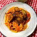 カーマさん's cooksnap of when they made ナスとベーコンとツナのパスタ.