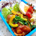 YUH♡ママ's cooksnap of when they made 簡単！唐揚げほうれん草の柚子胡椒炒め.