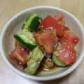 caprice35's cooksnap of when they made トマトときゅうりの和え物.