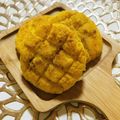 優木星's cooksnap of when they made 外側サックリ！生おからの黄な粉メロンパン.